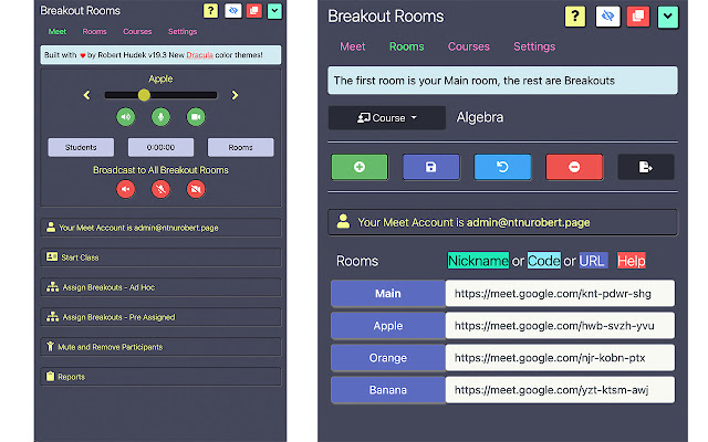 Google Meet Breakout Rooms by Robert Hudek的使用截图[1]
