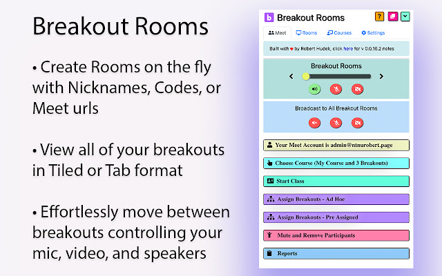 Google Meet Breakout Rooms by Robert Hudek的使用截图[3]