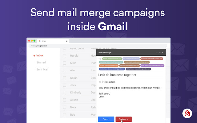 GMass: Powerful mail merge for Gmail的使用截图[1]