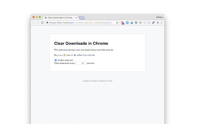 Always Clear Downloads in Chrome的使用截图[1]