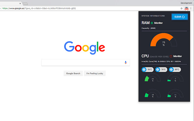 Monitor and Clean system's CPU / RAM usage的使用截图[1]