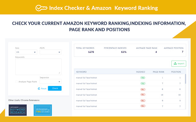 Amazon Keyword Ranking & Index Checker的使用截图[3]